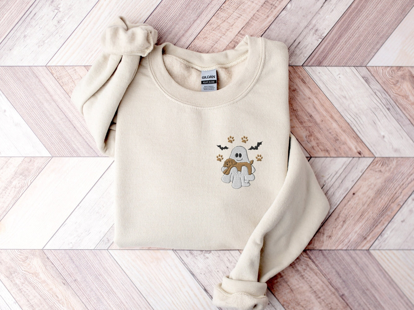 Cute Dog Embroidered Sweatshirt 2D Crewneck Sweatshirt All Over Print Sweatshirt For Women Sweatshirt For Men Sws4056