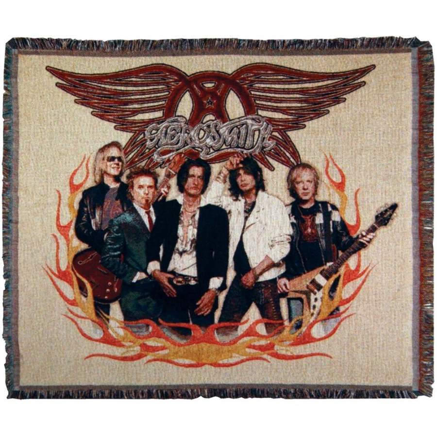 Aerosmith – Group Flames Throw Blanket