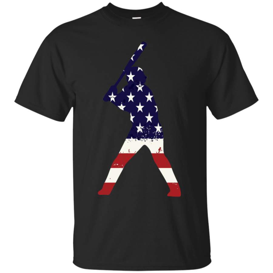 AGR Awesome Patriotic Baseball American flag t shirt for 4th of July Cotton t shirt