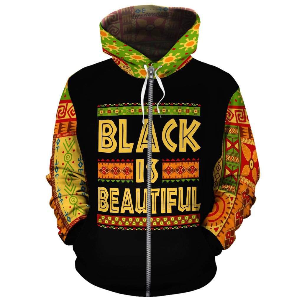 1stTheWorld Africa Full-Zip Hoodie – Black Is Beautiful African Pattern A10