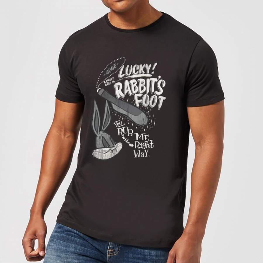 Looney Tunes Acme Lucky Rabbits Foot Men’S T-Shirt – Black