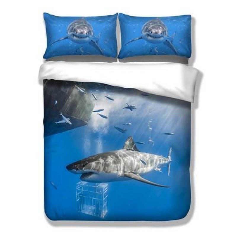 Spying Shark 3D Duvet Polyester Cotton Soft Bedding Cover Set FREE SHIPPING