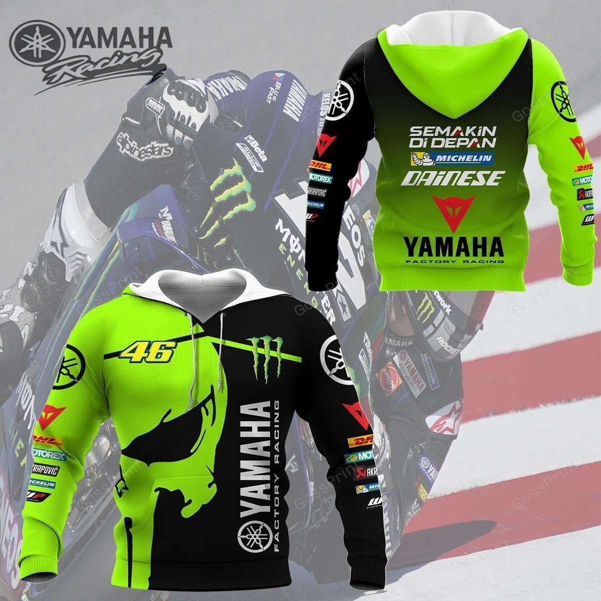 3D All Over Printed Yamaha Racing Shirts Ver 227
