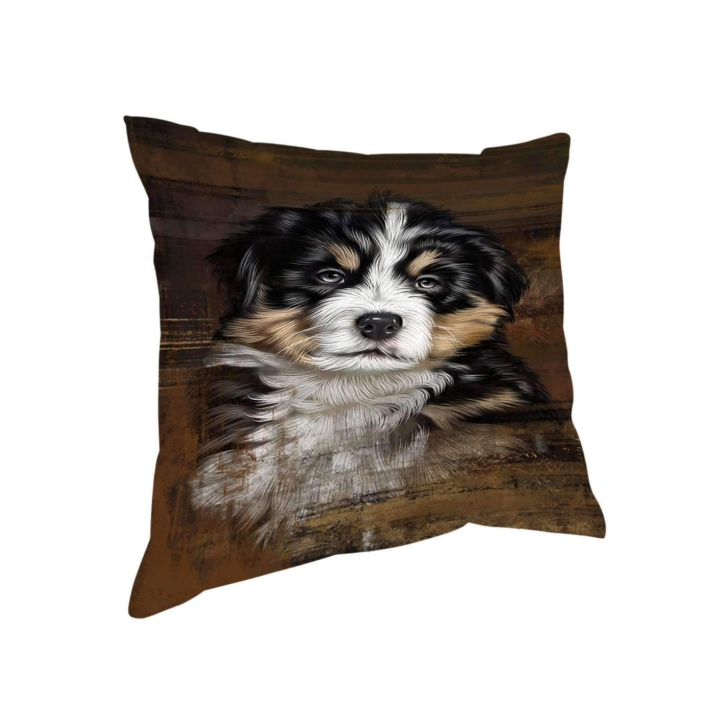 Rustic Bernese Mountain Puppy Pillow Pil48864