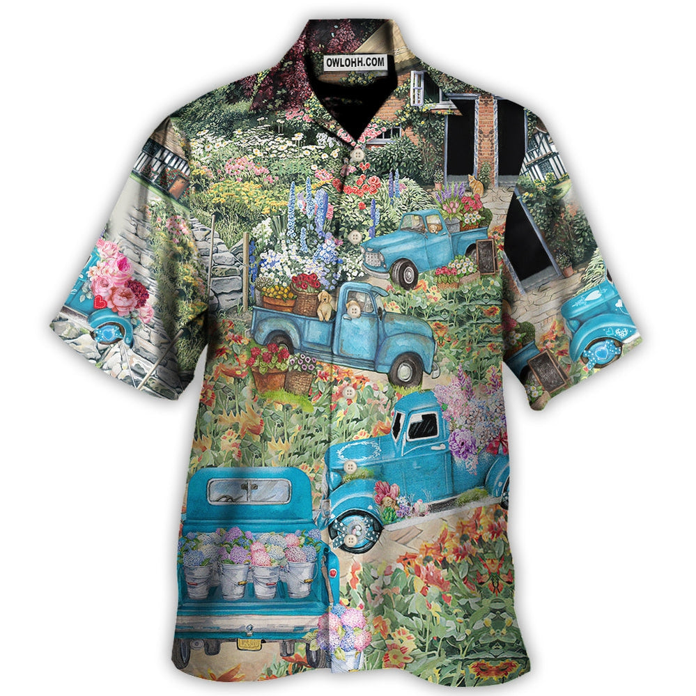 Truck Delivery Happiness Flower Around Town – Hawaiian Shirt  – Owl Ohh