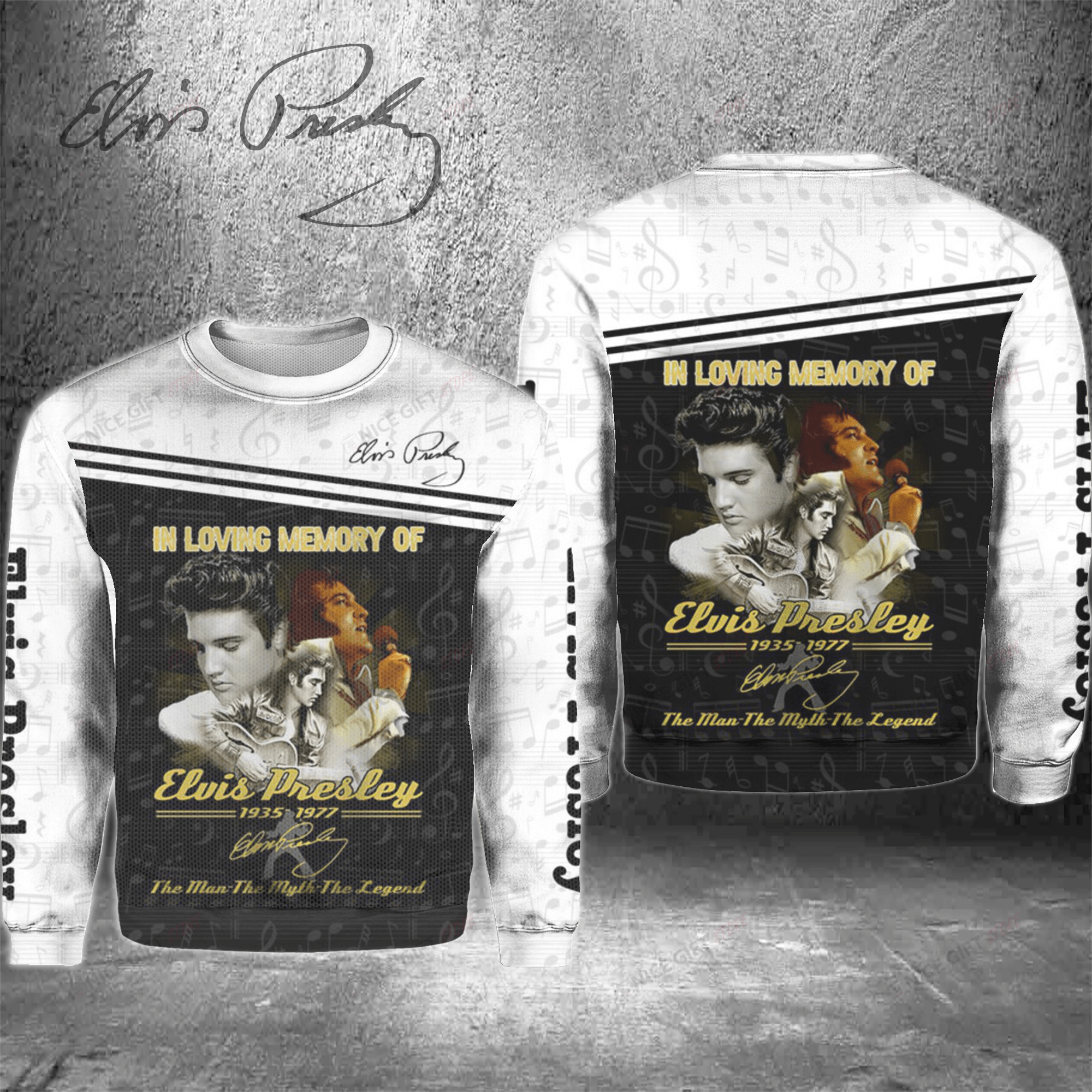 In Loving Memory Of Elvis Presley Crewneck Sweatshirt 3Cs-Q6N6