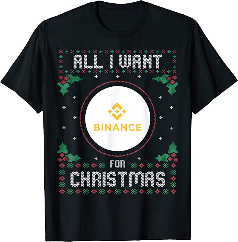 Binance Coin Ugly Christmas Sweater, All I Want For Xmas T-Shirt