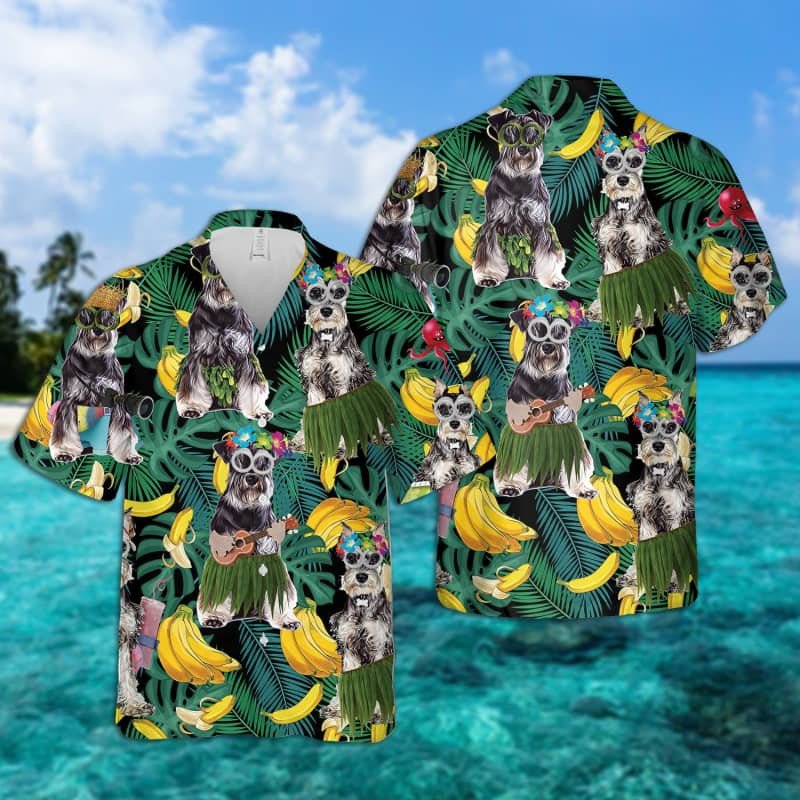 Felacia Miniature Schnauzer Summer Leaves Hawaii Shirt 2 Ha108017