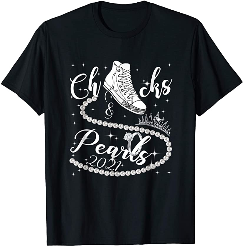 Chucks and Pearls 2021 HBCU Black Girl Magic White Gift T-Shirt