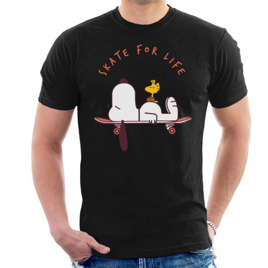 Skate For Life Snoopy And Woodstock Peanuts Men’s T-shirt