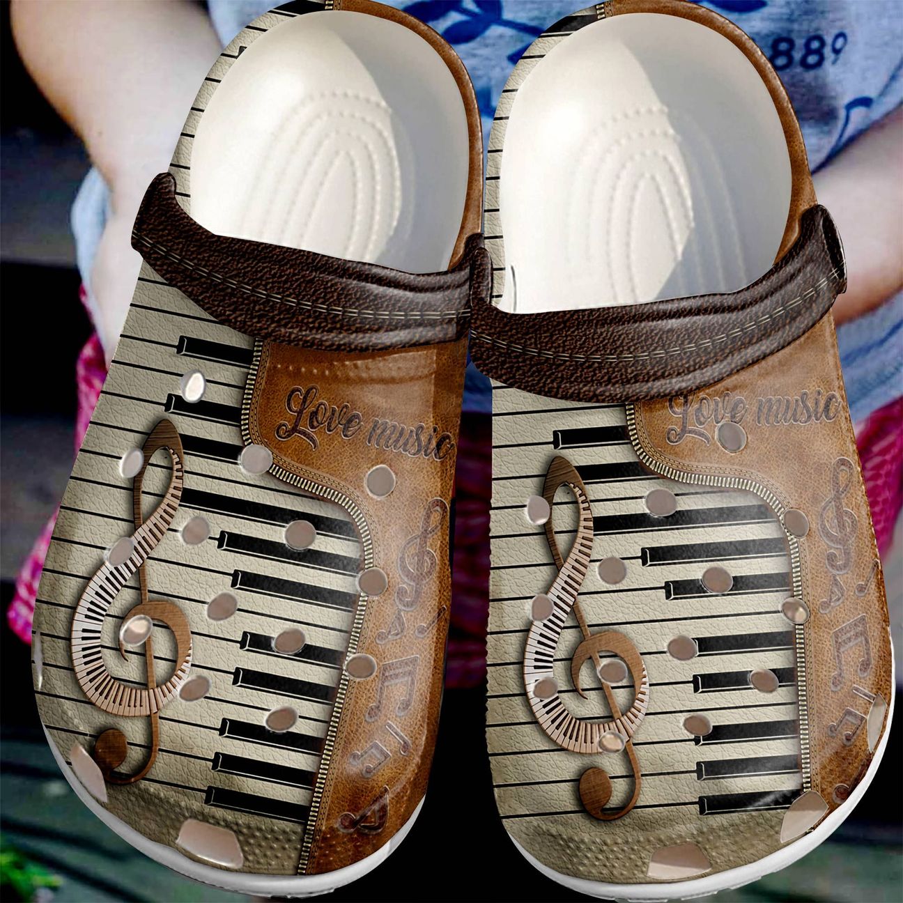 Piano Personalize Clog, Custom Name, Text, Fashion Style For Women, Men, Kid, Print 3D Love Music