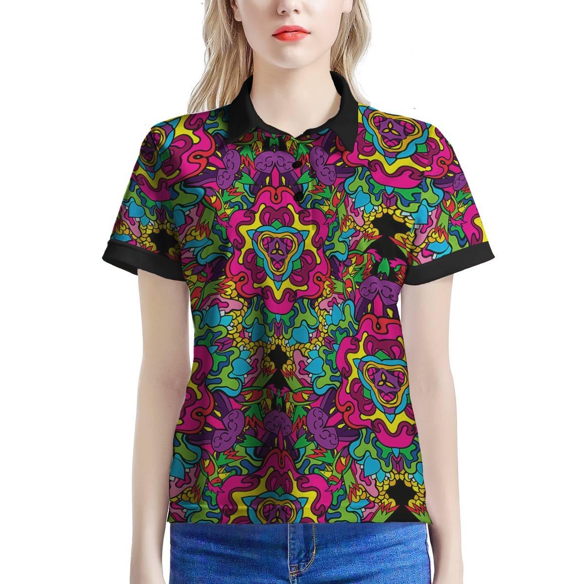 Animal Hippie Psychedelic Women’S Polo Shirt