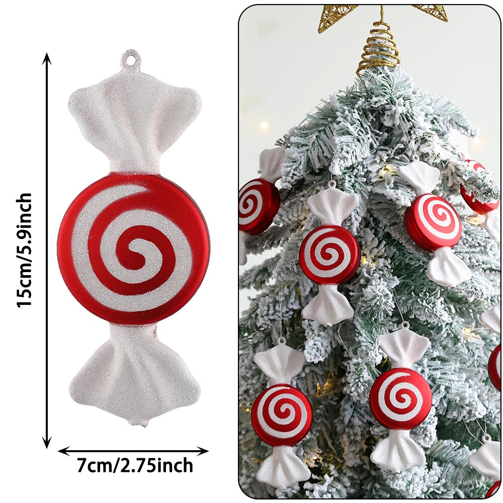 Multi Styles Cute Candy Canes Christmas Balls Christmas Tree Decorations 2023 Hanging Ornament Navidad Gifts Home Decor New Year alx