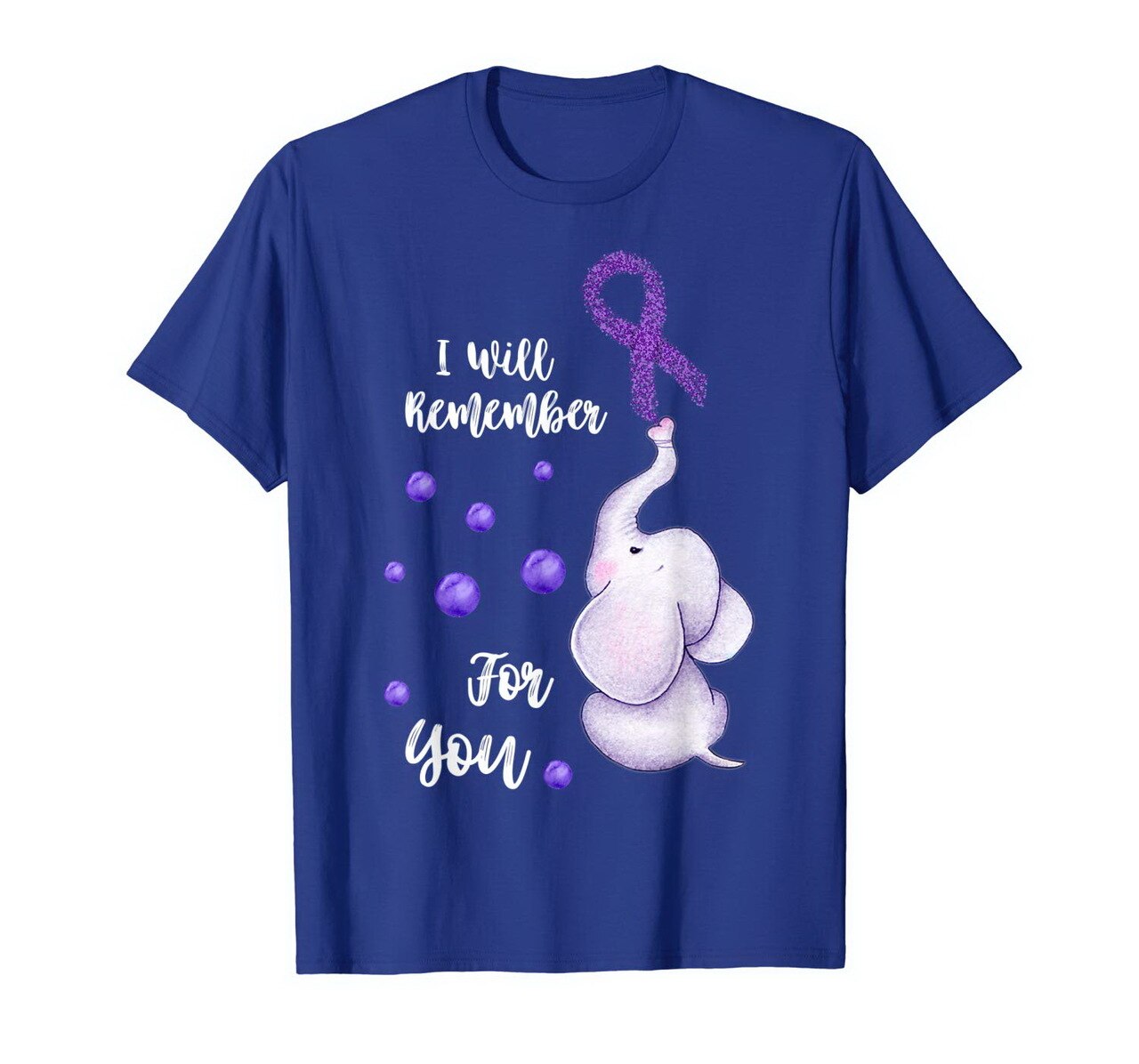 I Will Remember For You Elephant Alzheimers Awareness Shirt New