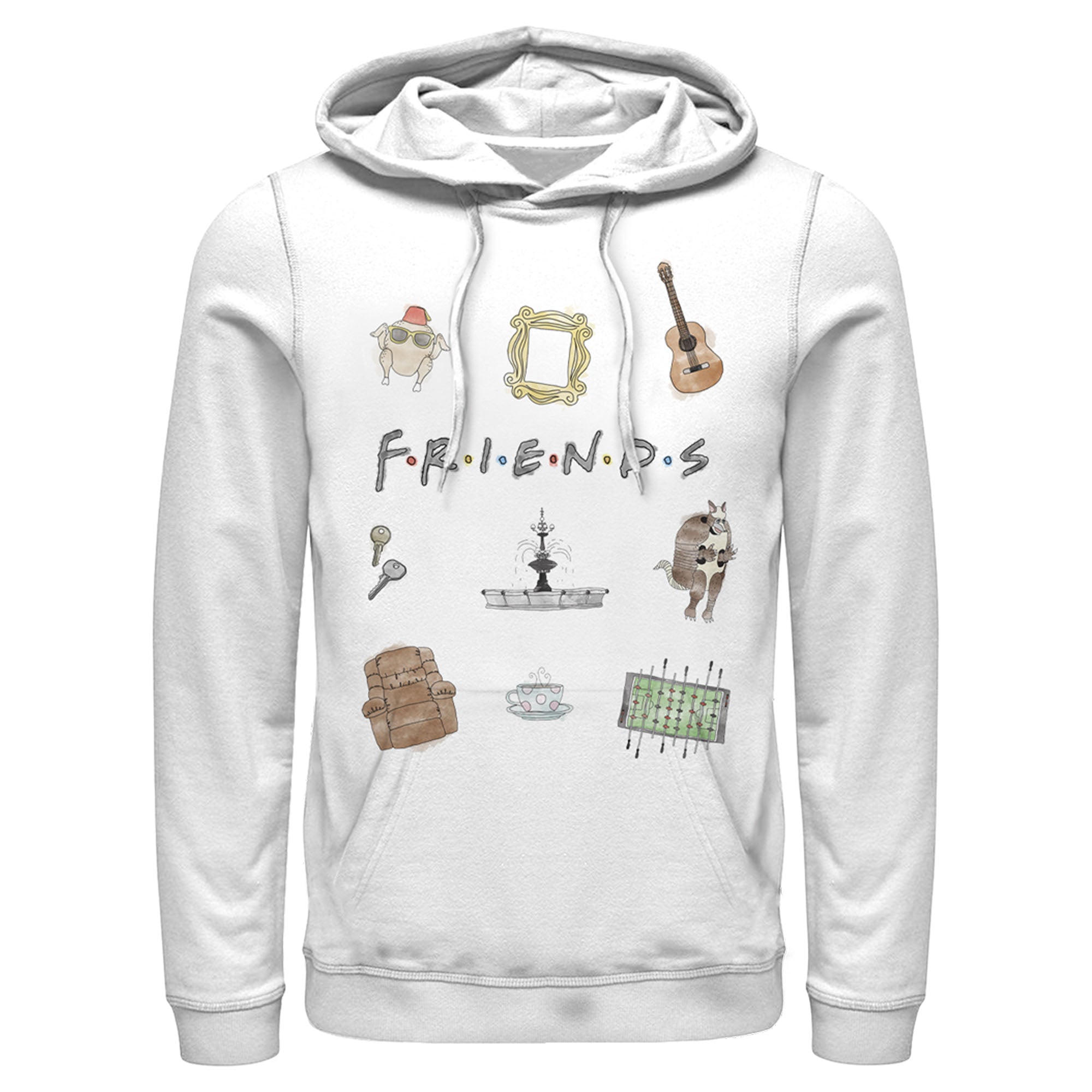 Men’S Friends Series Icon Cartoons Pull Over Hoodie