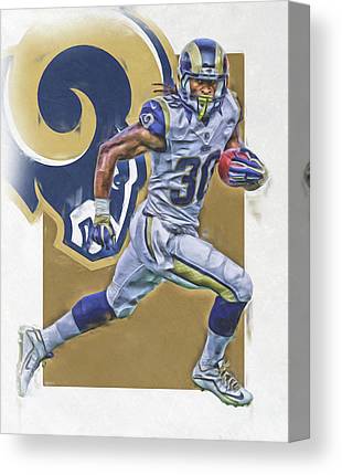 Todd Gurley Los Angeles Rams Oil Art Joe Hamilton Canvas Print