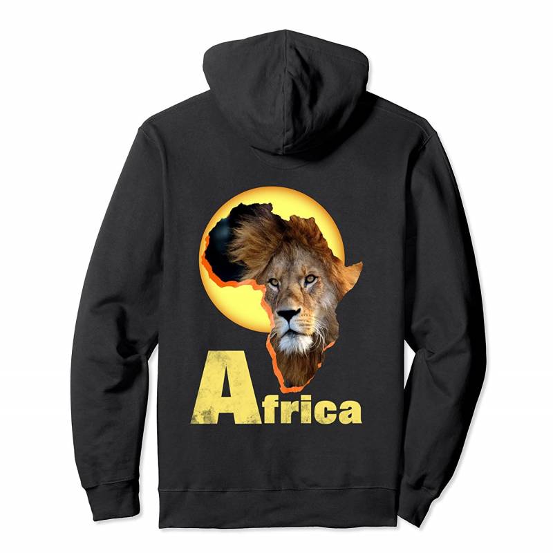 Africa Map Lion Graphic Pullover Hoodie, T Shirt, Sweatshirt