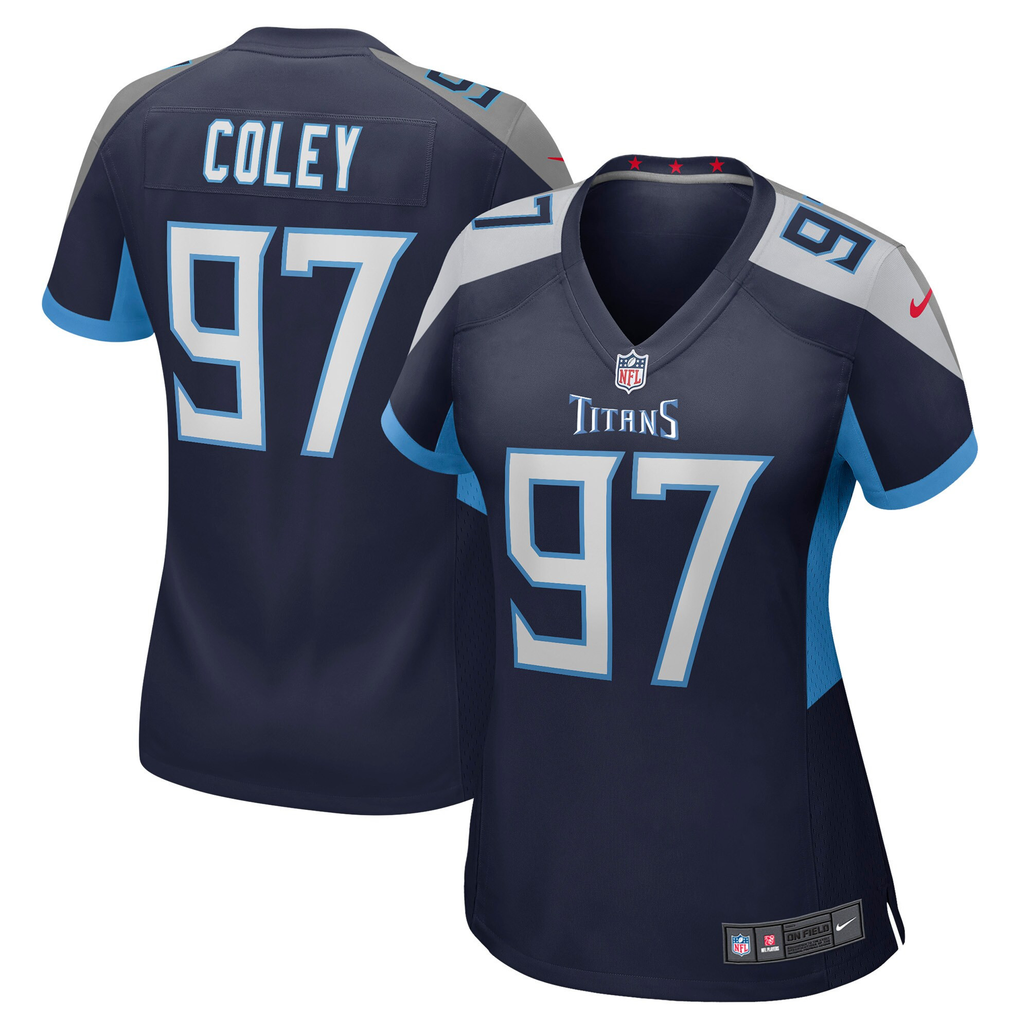 Trevon Coley Tennessee Titans Womens Game Jersey – Navy NFL