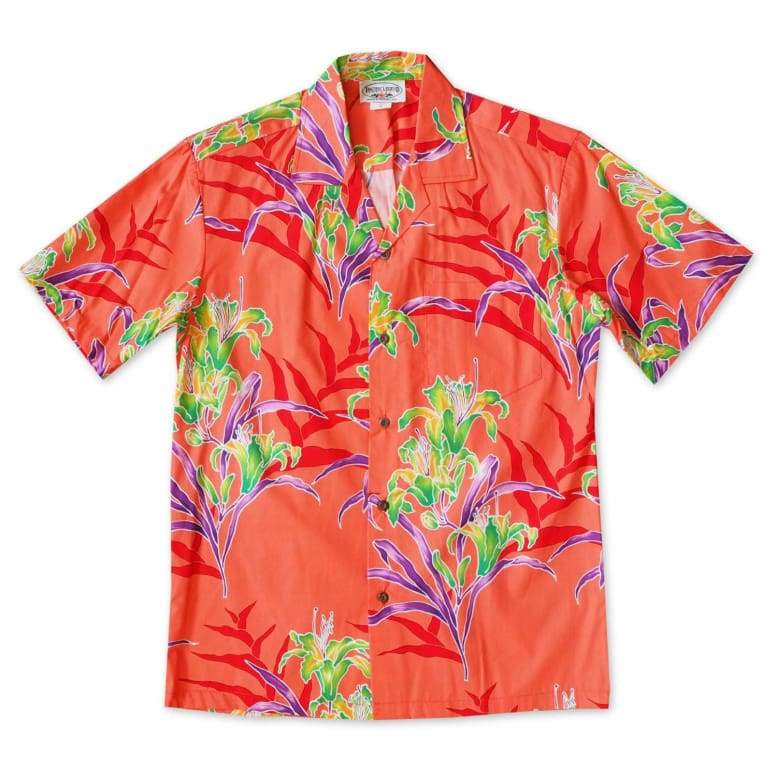 Lollipop Lily Orange Hawaii Cotton Shirt Ha106858