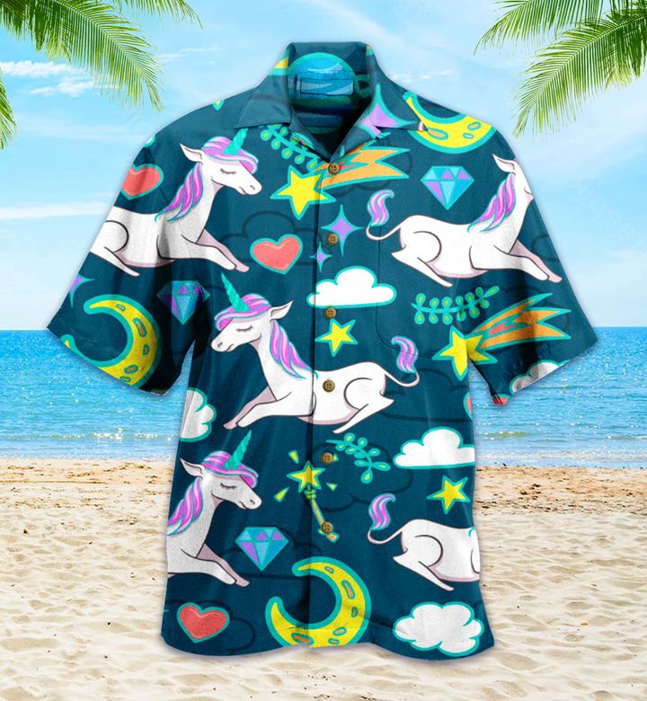 Unicorn Blue Cute Hawaii Shirt Ha97215