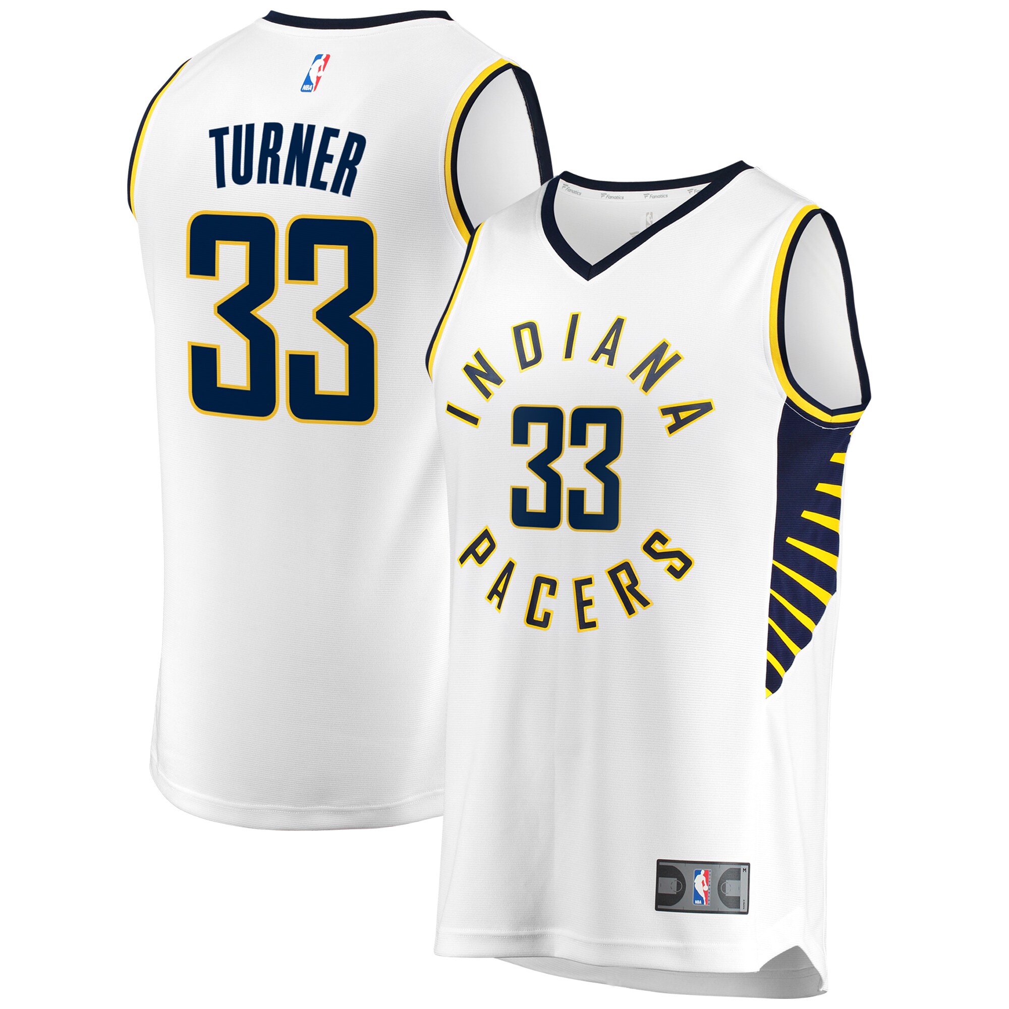 Myles Turner Indiana Pacers Branded Fast Break Replica Jersey – Association Edition – White