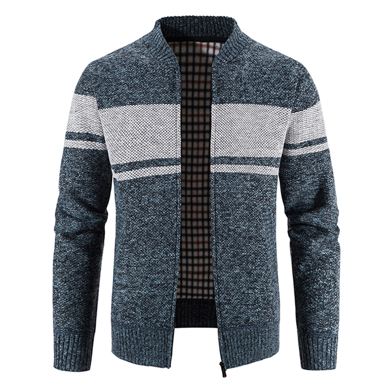 2022 Autumn Men’s Cardigan Fashion Slim Knitted Sweatercoats Casual Patchwork Sweaters Cardigan Men Zipper Knitting Jacket Coat alx