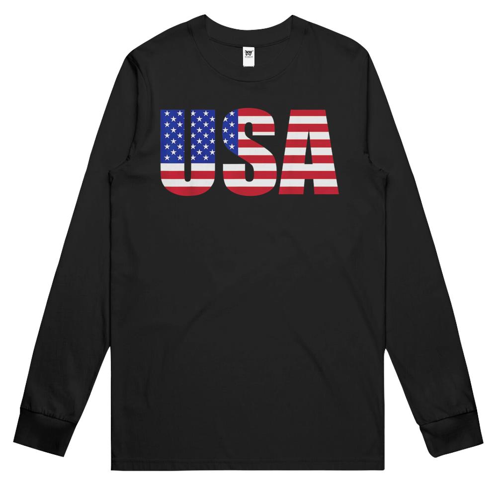 Usa Patriotic American Flag For Men Women Kids Boys Girls Us Long Sleeve T Shirts