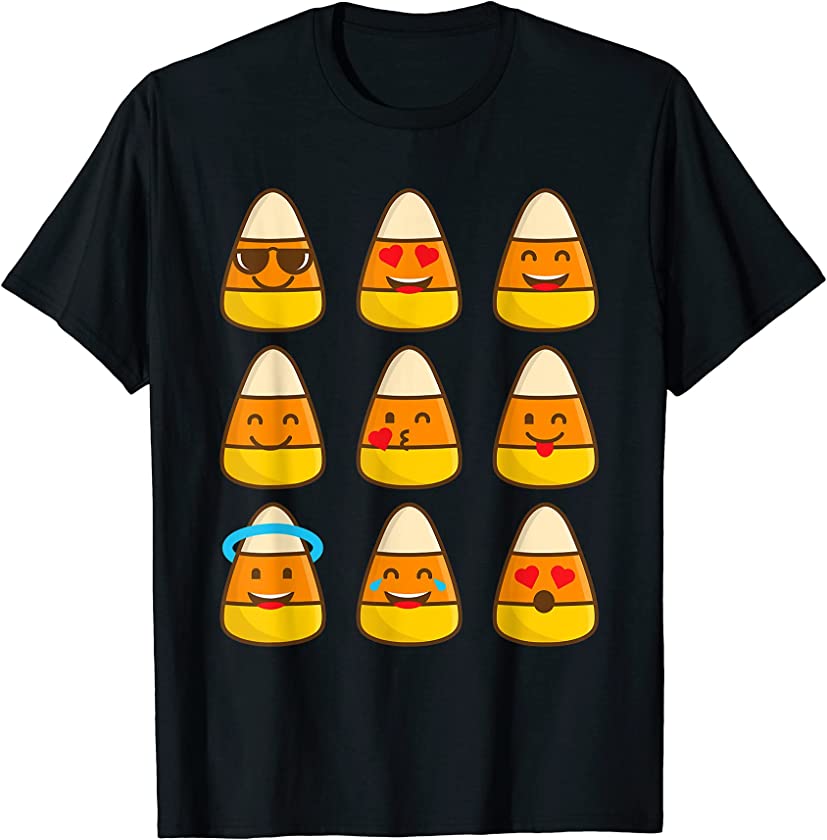 Candy Corn Halloween Cool Funny Emoticons Gift T-Shirt