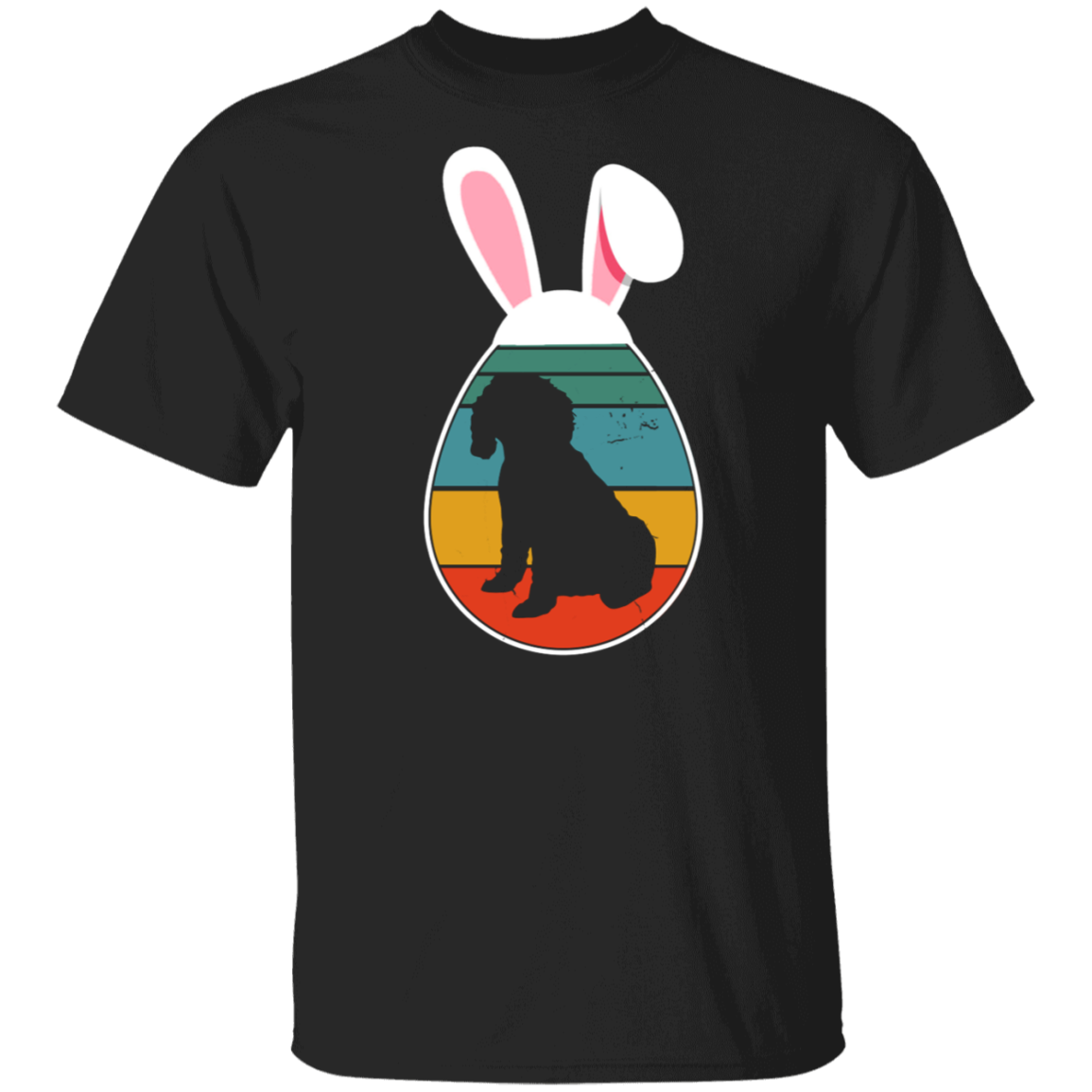 Vintage Retro Silhouette Cockapoo Easter Bunny Egg Cute Easter Bunny Egg Hunt Dog Gifts T-Shirt