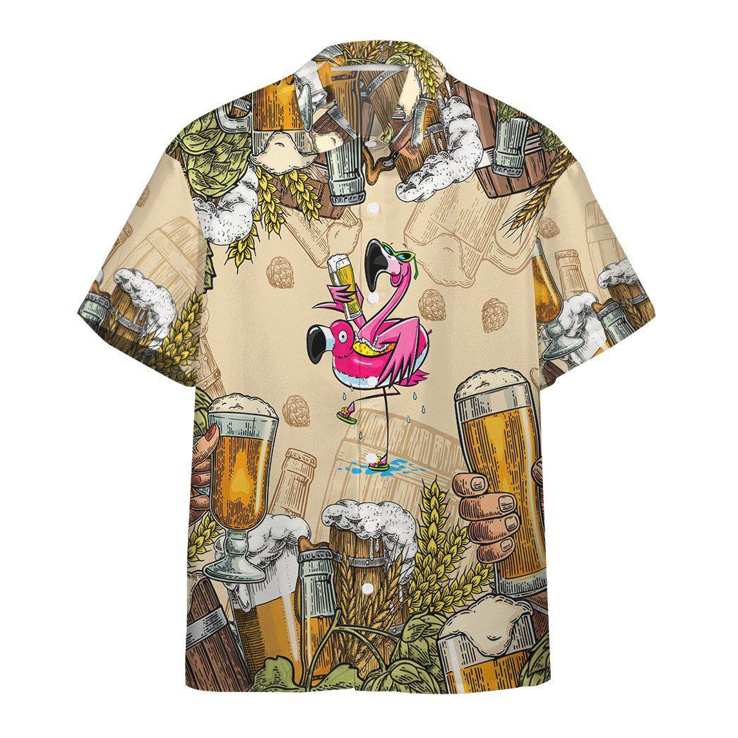 Flamingo Holding Beer Cup Hawaii Shirt For Men Women Ha76358