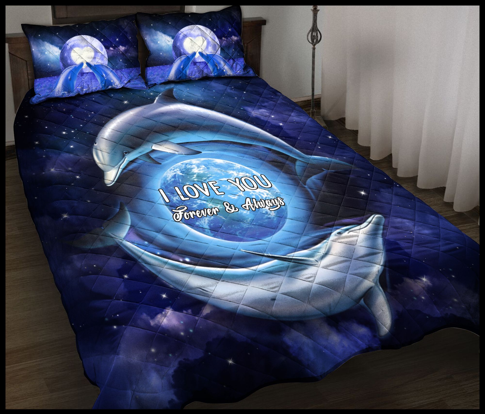 I Love You Dolphin Couple G51221 – Quilt Bedding Set