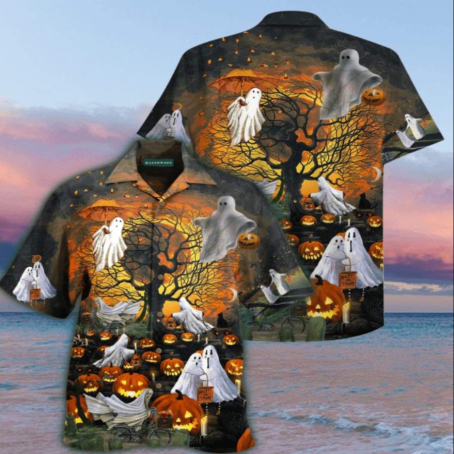 Halloween God Pumpkin Hawaii Aloha Shirts Ha77447