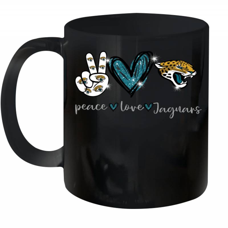 Peace Love Jaguars gift for Jacksonville Jaguars Fans Ceramic Mug 11oz