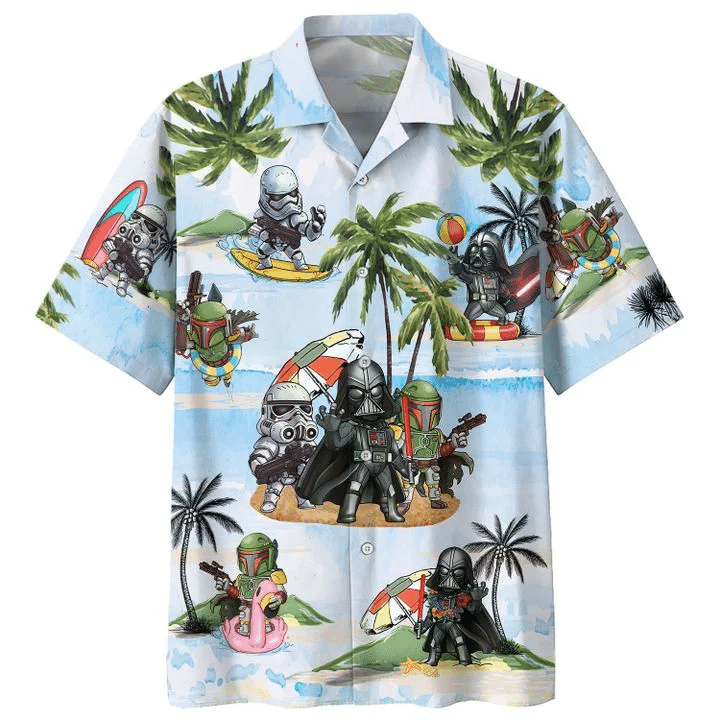 Darth Vader Summer Time 3 Print Short Sleeve Hawaii Casual Shirt Ha12298