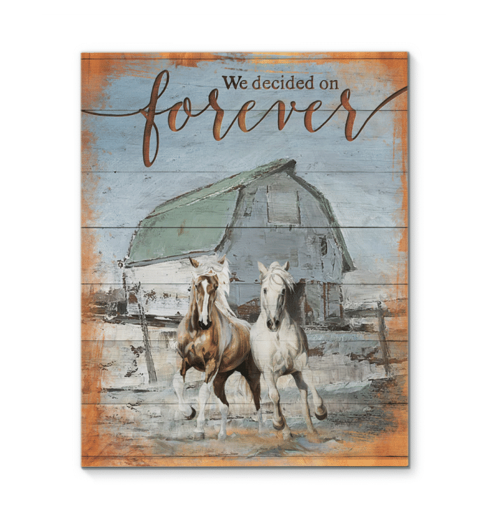 Canvas – Horse – We Decided On Forever Gift For Family, Wall Art Decor, Canvas Print, Home Decor