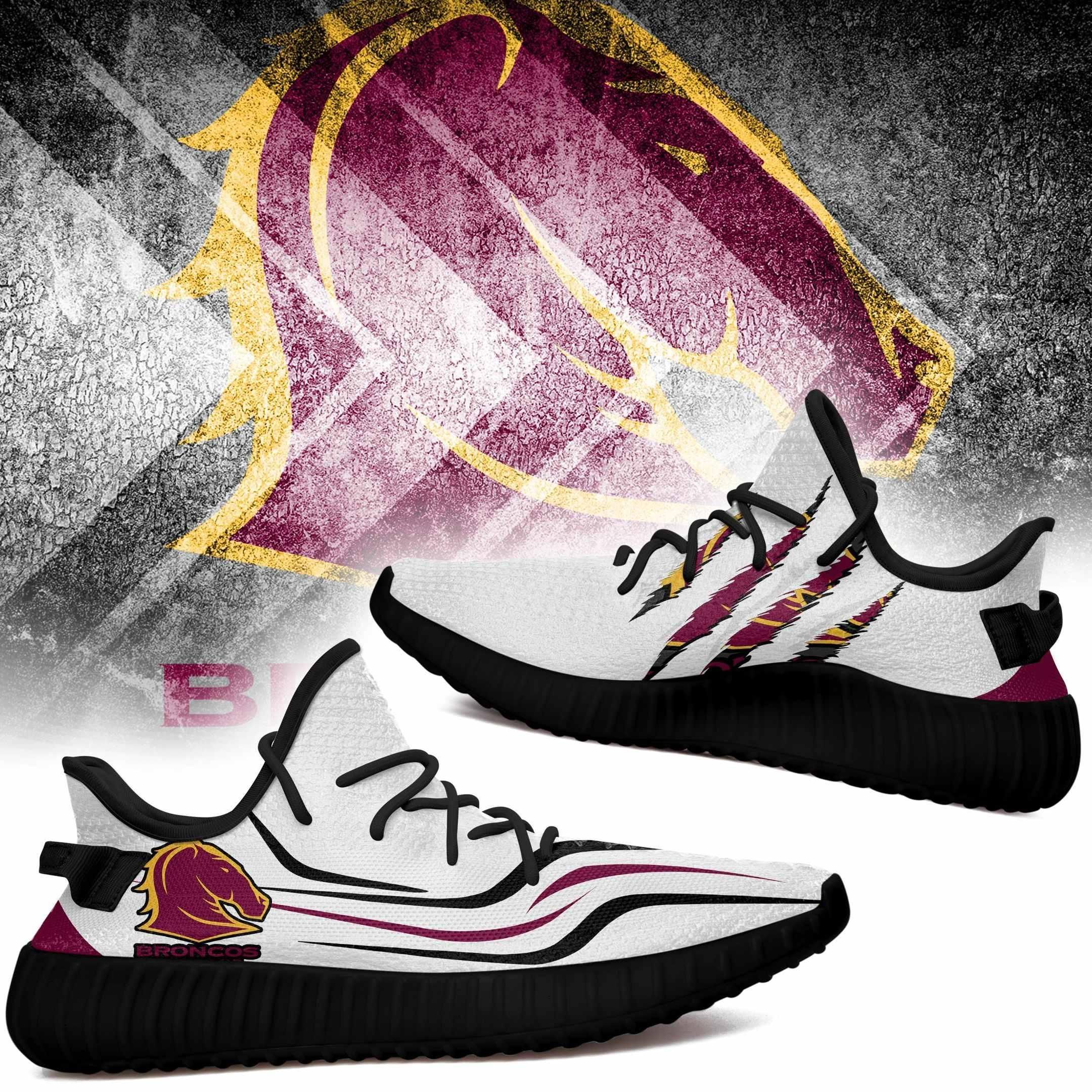 Brisbane Broncos Nrl Sport Teams Yeezy Custom Shoes