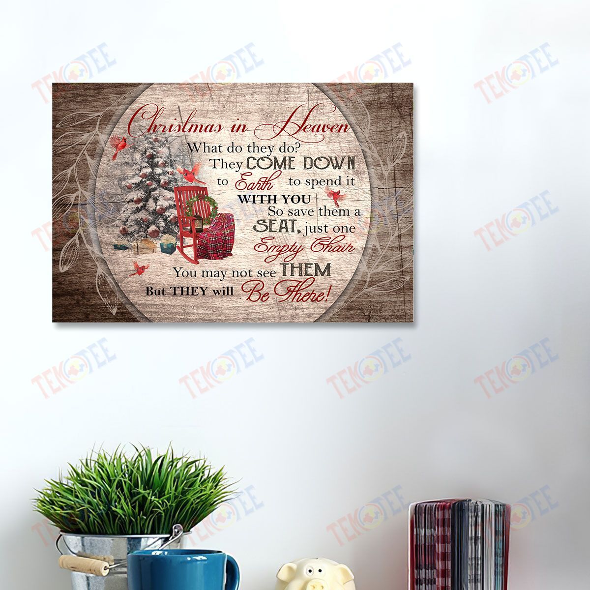 Canvas Prints Christmas In Heaven Vintage Design Walls Art Home Decor Canvas