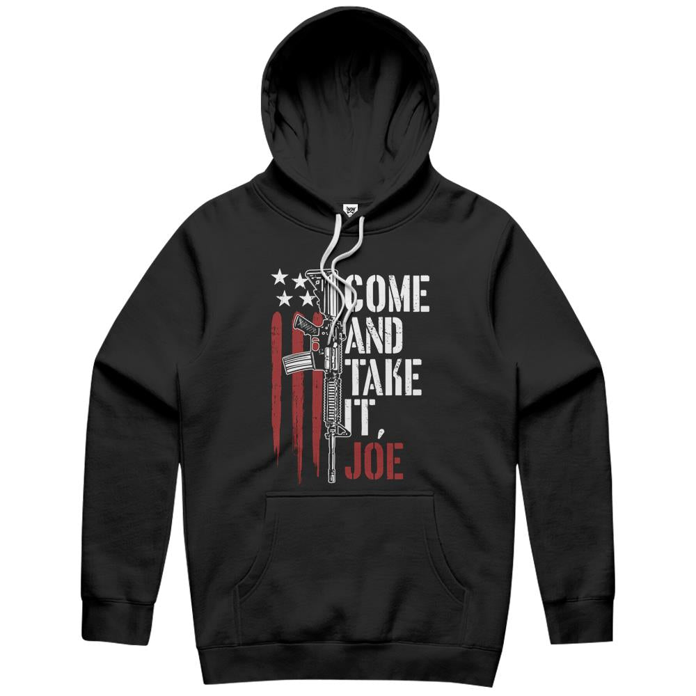 Mens Come And Take It Joe Gun Rights Ar-15 American Flag Hoodie