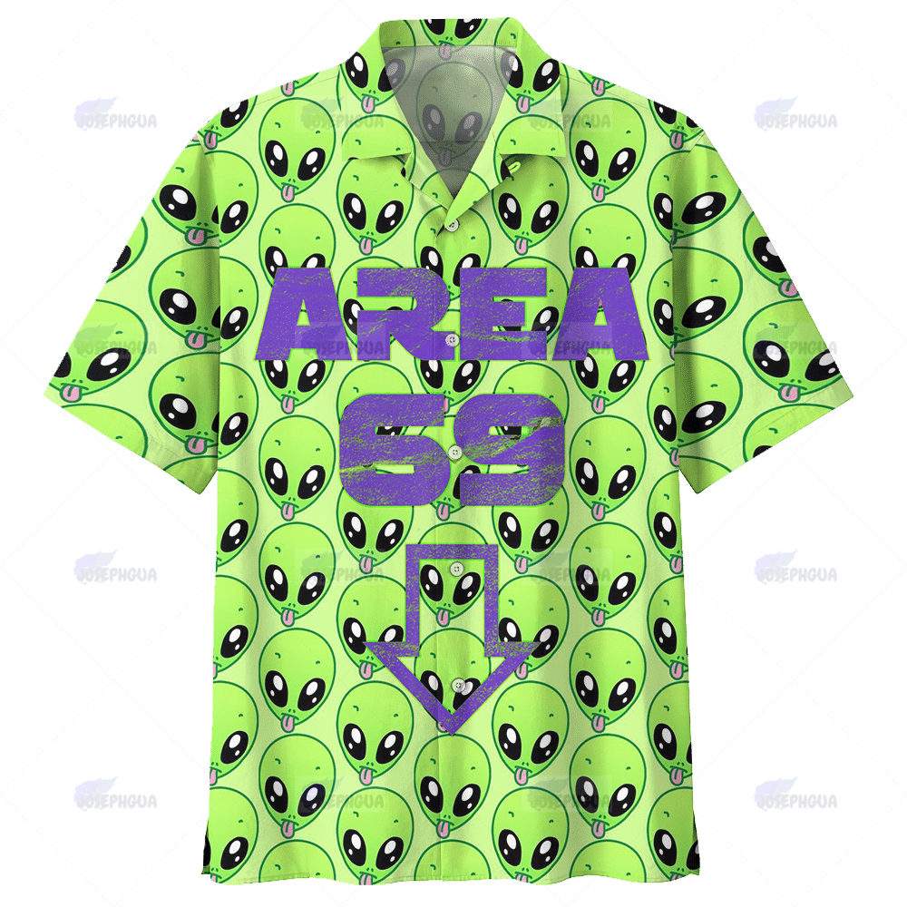 Alien Hawaii Shirt Area 69 Cute Green Pattern Aloha Ha100336