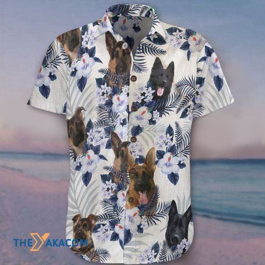 Awesome German Shepherd Tropical Flower The Best Gift For Dog Lovers Hawaiian Shirt Ha96705