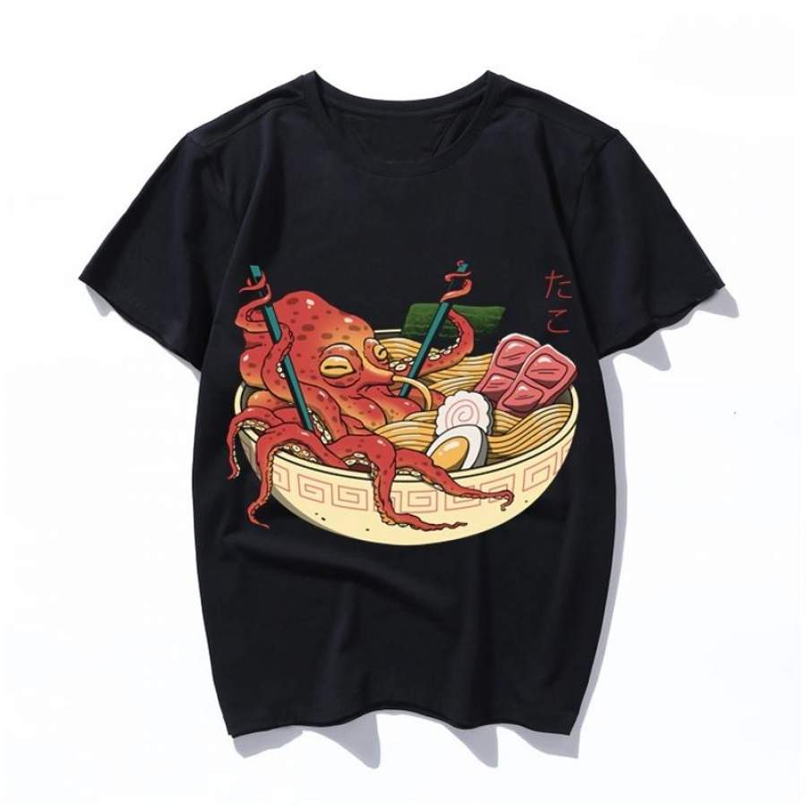 tako ramen Women T-shirts artistic oil painting Harajuku aesthetic Ullzang oversized t shirt korean clothes