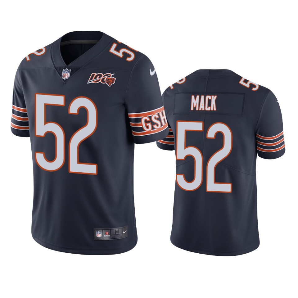 Chicago Bears Khalil Mack Navy 100th Season Limited Jersey – Mens