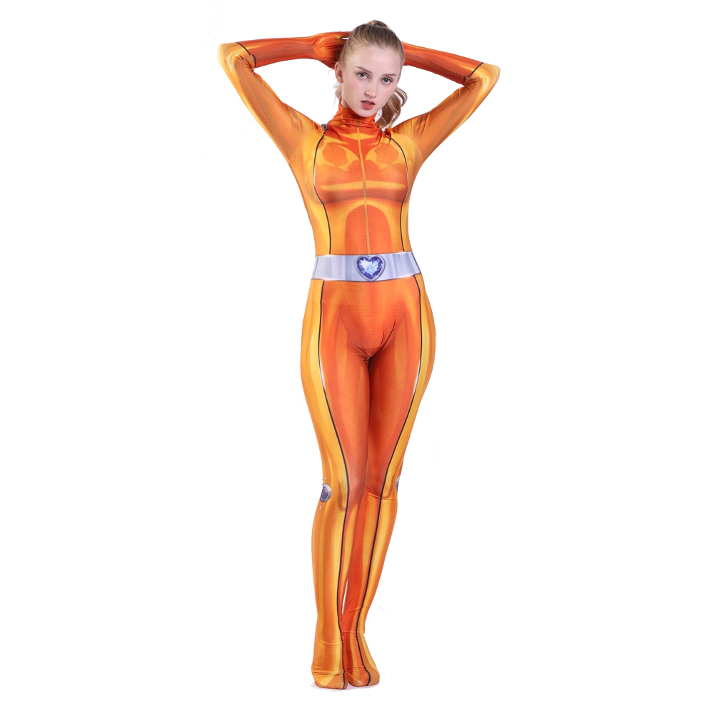 Bazzery Kids Adults Women Girls Totally Spies Cosplay Costume Zentai Clover Ewing Samantha Simpson Alexandra Bodysuit Jumpsuits alx