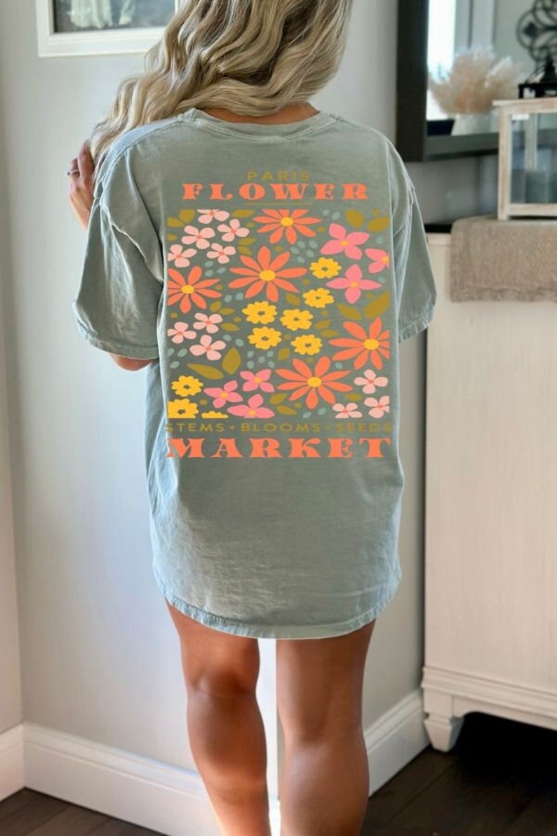 Vintage Pressed Flowers Comfort Colors Tshirt Boho Wildflowers Cottagecore Shirt Botanical Tee Pastel Floral Nature Shirt Garden Lover Gift
