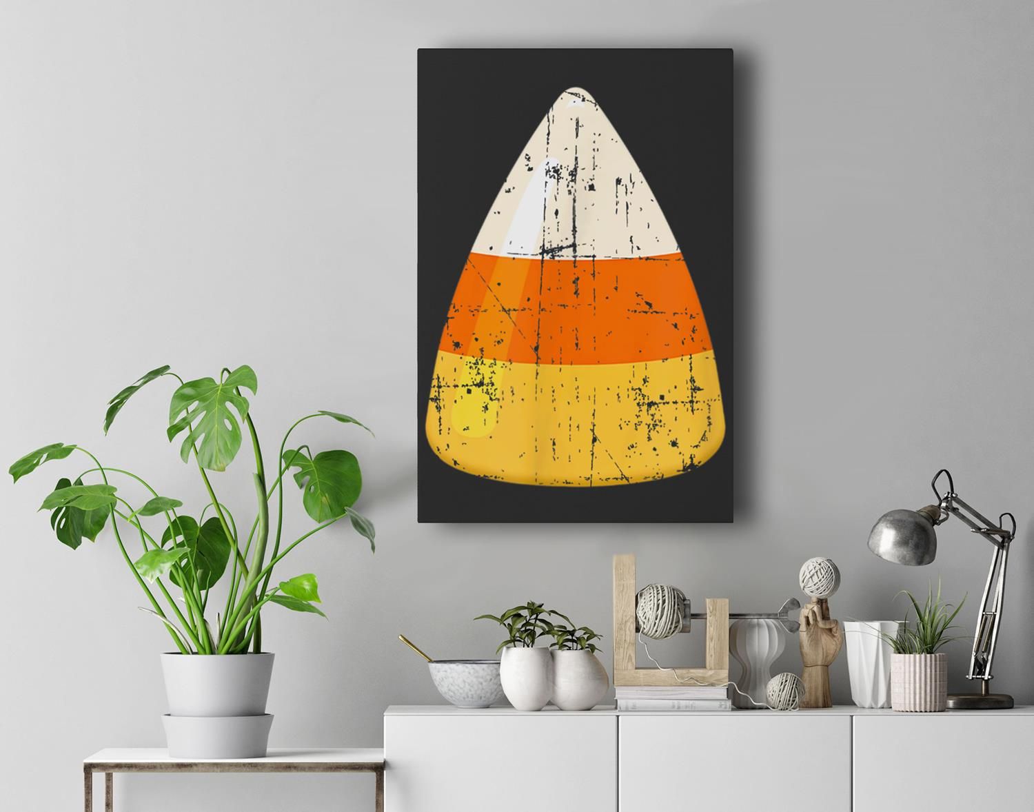 Vintage Candy Corn Halloween Premium Wall Art Canvas Decor