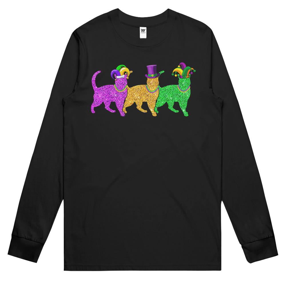 Cats Kitten Kitty Mardi Gras Festival Party Outfits Long Sleeve T Shirts