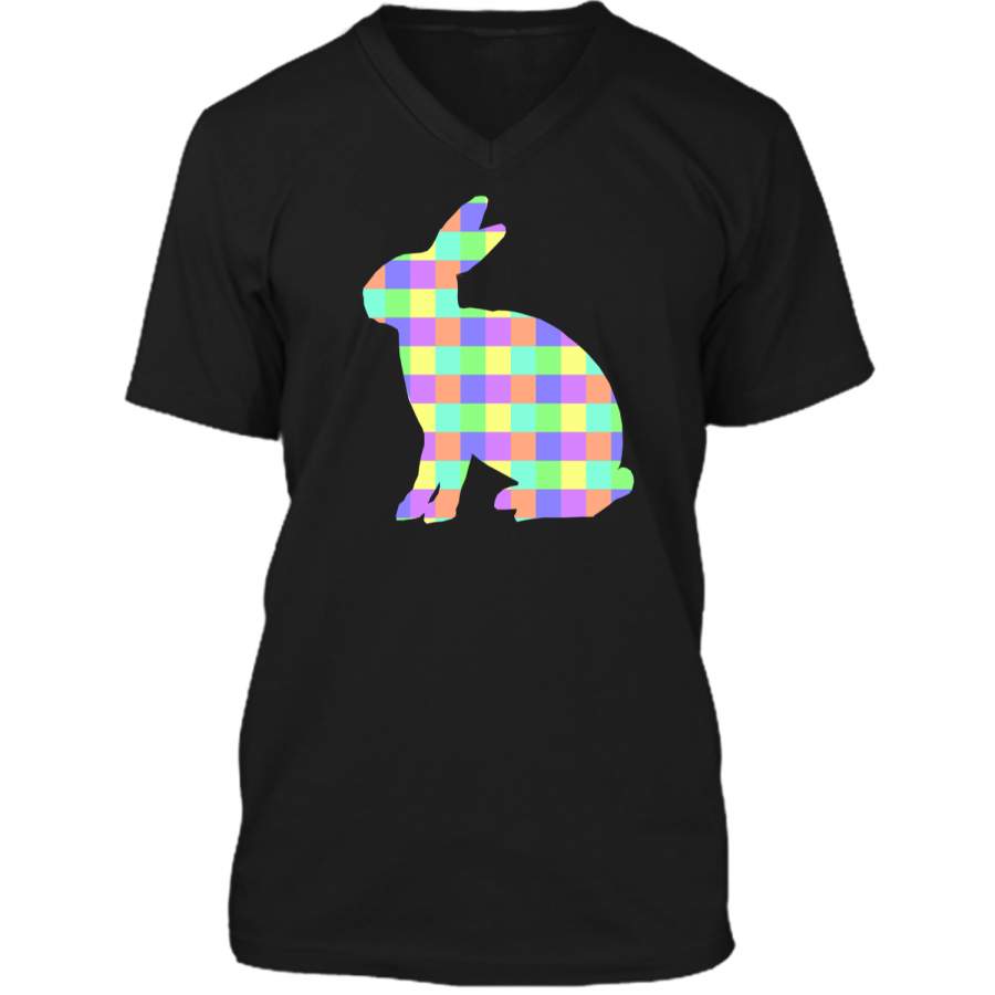 Cute Easter Rabbit Pastel Bunny Tee Shirt for Kids Mens Printed V-Neck T