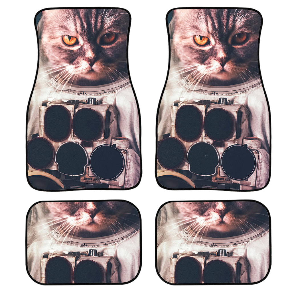 American Astronaut Cat Print Front And Back Car Floor Mats, Front Car Mat