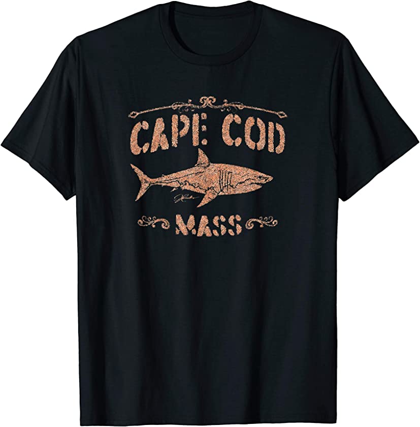 Cape Cod, MA, Great White Shark (Distressed) T-Shirt