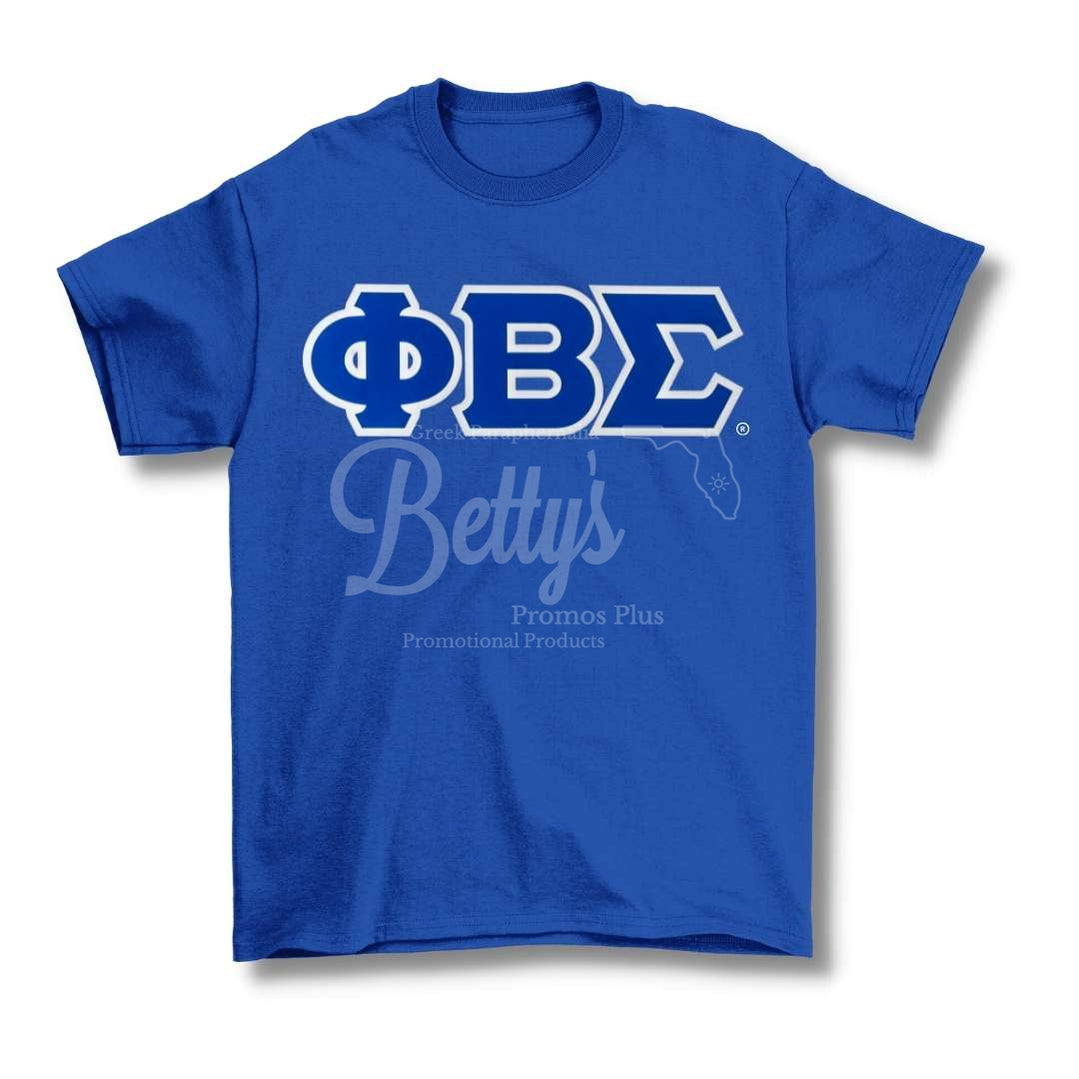 Phi Beta Sigma Φβς 1914 Double Stitched Appliqué Embroidered Line T-Shirt